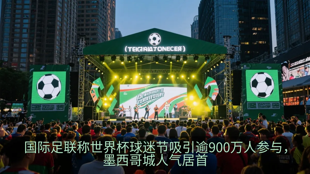 户外足球观赛区的音乐表演和观众